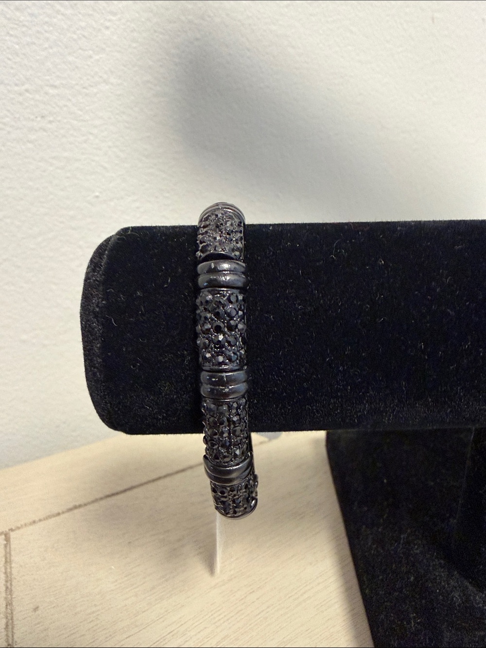 Jet Black Rhinestone Crystal Pave Stretch Bracelet—NWT Cocktail Attire